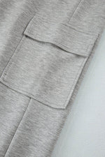 Load image into Gallery viewer, Light Grey Multi Pockets Lace-up High Waist Wide Leg Workout Pants - Fashion Queen - 17