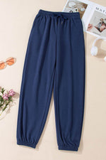 Load image into Gallery viewer, Light Grey Solid Color Fleece Lined Drawstring Waist Joggers - Fashion Queen - 25