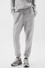 Load image into Gallery viewer, Light Grey Solid Color Fleece Lined Drawstring Waist Joggers - Fashion Queen - 3