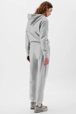 Load image into Gallery viewer, Light Grey Solid Color Fleece Lined Drawstring Waist Joggers - Fashion Queen - 7