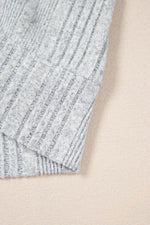 Load image into Gallery viewer, Light Grey Textured Crossover Backless Knit Long Sleeve Top - Fashion Queen - 10