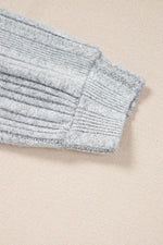 Load image into Gallery viewer, Light Grey Textured Crossover Backless Knit Long Sleeve Top - Fashion Queen - 12