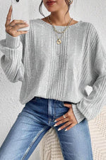 Load image into Gallery viewer, Light Grey Textured Crossover Backless Knit Long Sleeve Top - Fashion Queen - 2