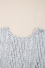Load image into Gallery viewer, Light Grey Textured Crossover Backless Knit Long Sleeve Top - Fashion Queen - 9