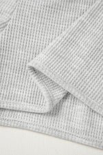 Load image into Gallery viewer, Light Grey Waffle Knit Sleeveless Buttoned Front Drawstring Waist Romper - Fashion Queen - 21