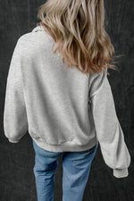 Load image into Gallery viewer, Light Grey Zip-up Stand Neck Kangaroo Pocket Sweatshirt - Fashion Queen - 2