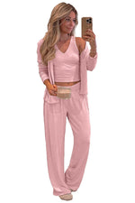 Load image into Gallery viewer, Light Pink 3-Piece Cozy Knit Lounge Set - Fashion Queen - 18