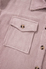 Load image into Gallery viewer, Light Pink Corduroy Flap Pocket Button Up Shacket - Fashion Queen - 12