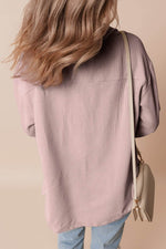Load image into Gallery viewer, Light Pink Corduroy Flap Pocket Button Up Shacket - Fashion Queen - 2