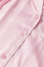 Load image into Gallery viewer, Light Pink Satin Knot Accent Shirt and Ruffled Pants Lounge Set - Fashion Queen - 8