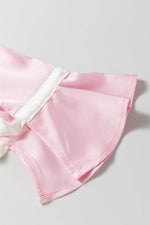 Load image into Gallery viewer, Light Pink Satin Knot Accent Shirt and Ruffled Pants Lounge Set - Fashion Queen - 9