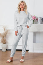 Load image into Gallery viewer, Long Sleeve Pullover and Jogger Pants Lounge Set - Fashion Queen - 30