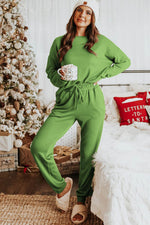 Load image into Gallery viewer, Long Sleeve Pullover and Jogger Pants Lounge Set - Fashion Queen - 9