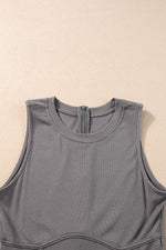 Load image into Gallery viewer, Medium Grey Cinched Waist Sleeveless Wide Leg Jumpsuit - Fashion Queen - 4