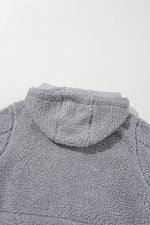 Load image into Gallery viewer, Medium Grey Fleece Zip Up Drawstring Hooded Pocketed Jacket - Fashion Queen - 12