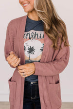 Load image into Gallery viewer, Mineral Red Solid Color Waffle Knit Cardigan with Pocket - Fashion Queen - 5