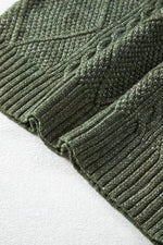 Load image into Gallery viewer, Mist Green Cable Knit Drop Shoulder Loose Fit Sweater Dress - Fashion Queen - 10