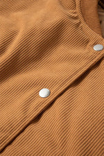 Load image into Gallery viewer, Mist Green Corduroy Fleece Patchwork Buttoned Bomber Jacket - Fashion Queen - 25