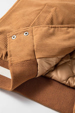 Load image into Gallery viewer, Mist Green Corduroy Fleece Patchwork Buttoned Bomber Jacket - Fashion Queen - 27