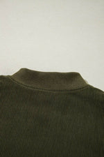 Load image into Gallery viewer, Mist Green Corduroy Fleece Patchwork Buttoned Bomber Jacket - Fashion Queen - 8