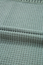 Load image into Gallery viewer, Mist Green Lace Patchwork Waffle Short Sleeve Top - Fashion Queen - 14