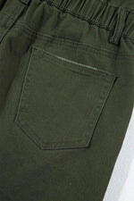 Load image into Gallery viewer, Moss Green Distressed Frayed Denim Romper - Fashion Queen - 15