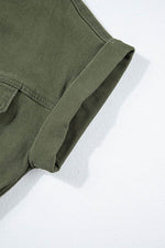 Load image into Gallery viewer, Moss Green Distressed Frayed Denim Romper - Fashion Queen - 17