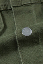 Load image into Gallery viewer, Moss Green Distressed Frayed Denim Romper - Fashion Queen - 18