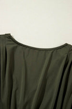 Load image into Gallery viewer, Moss Green Ruched Wrap V Neck Long Sleeve Bodysuit - Fashion Queen - 9