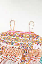 Load image into Gallery viewer, Multicolor Boho Patchwork Print Square Neck Sundress - Fashion Queen - 16