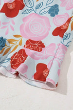 Load image into Gallery viewer, Multicolour Floral V Neck Cami Top and Ruffled Shorts Lounge Set - Fashion Queen - 12