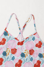 Load image into Gallery viewer, Multicolour Floral V Neck Cami Top and Ruffled Shorts Lounge Set - Fashion Queen - 7