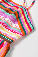 Load image into Gallery viewer, Multicolour Striped Thin Straps Smocked Back Boho Maxi Dress - Fashion Queen - 15