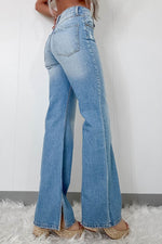 Load image into Gallery viewer, Myosotis High Rise Shift Slit Leg Straight Jeans - Fashion Queen - 2