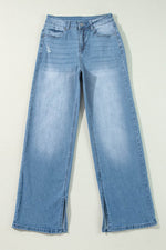Load image into Gallery viewer, Myosotis High Rise Shift Slit Leg Straight Jeans - Fashion Queen - 4