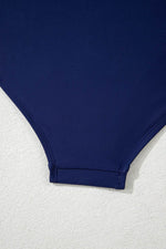 Load image into Gallery viewer, Navy Blue Abstract Print Frilled Trim Spaghetti Straps Tankini Set - Fashion Queen - 19