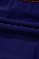 Load image into Gallery viewer, Navy Blue Embroidered Trim Wrap Tie Knot Plus Size High Waisted Bikini - Fashion Queen - 17