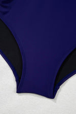 Load image into Gallery viewer, Navy Blue Embroidered Trim Wrap Tie Knot Plus Size High Waisted Bikini - Fashion Queen - 29