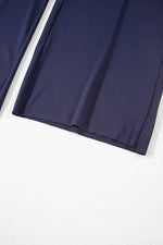 Load image into Gallery viewer, Navy Blue Raw Hem Loose Tee and Wide Leg Pants Set - Fashion Queen - 6