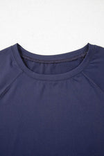 Load image into Gallery viewer, Navy Blue Raw Hem Loose Tee and Wide Leg Pants Set - Fashion Queen - 7