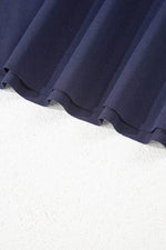 Load image into Gallery viewer, Navy Blue Raw Hem Loose Tee and Wide Leg Pants Set - Fashion Queen - 8