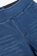 Load image into Gallery viewer, Navy Blue Skinny Elastic Waist Ankle Length Mid Waist Jeggings with Pockets - Fashion Queen - 11