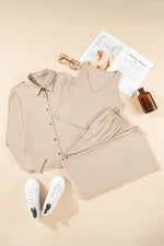 Load image into Gallery viewer, Oatmeal 3-Piece Cozy Knit Lounge Set - Fashion Queen - 4