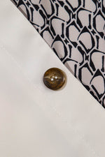 Load image into Gallery viewer, Oatmeal Contrast Geometric Print Patchwork V Neck Short Sleeve Plus Size Top - Fashion Queen - 11