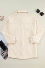 Load image into Gallery viewer, Oatmeal Textured Flap Pockets Buttoned Plus Size Shacket - Fashion Queen - 10