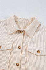 Load image into Gallery viewer, Oatmeal Textured Flap Pockets Buttoned Plus Size Shacket - Fashion Queen - 11