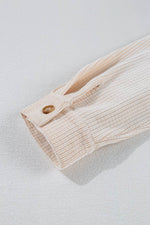 Load image into Gallery viewer, Oatmeal Textured Flap Pockets Buttoned Plus Size Shacket - Fashion Queen - 14