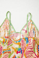 Load image into Gallery viewer, Orange Abstract Print Spaghetti Strap Piping Detail Maxi Dres - Fashion Queen - 16