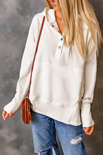 Load image into Gallery viewer, Orange Batwing Sleeve Pocketed Henley Hoodie - Fashion Queen - 4