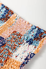 Load image into Gallery viewer, Orange Floral Patchwork Printed Frilled Bandeau Smocked High Waist Long Dress - Fashion Queen - 14